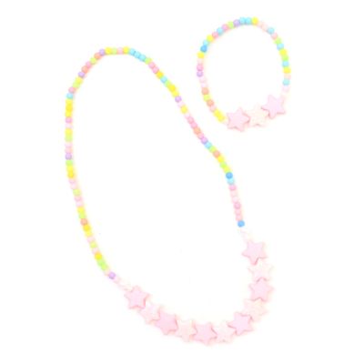 Stars stretch bead necklace and bracelet set