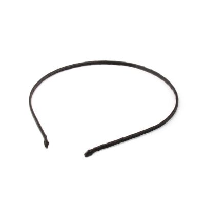 3mm Black ribbon wrapped narrow metal aliceband