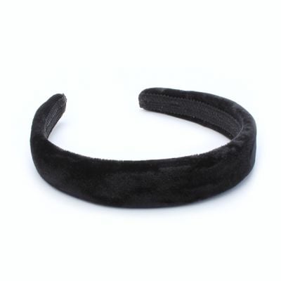 2.5cm wide Black velvet slightly padded aliceband
