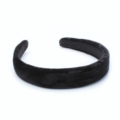 2.5cm wide black velvet slightly padded aliceband