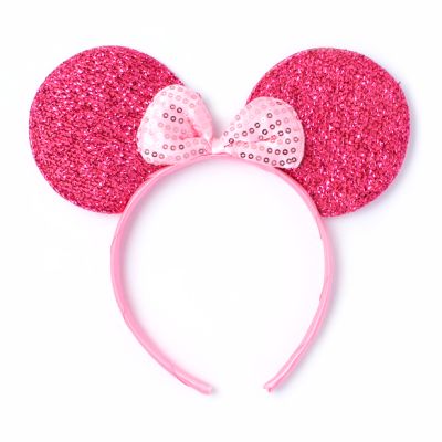 Fuchsia sparkly mouse ears aliceband