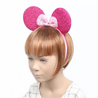 Fuchsia sparkly mouse ears aliceband