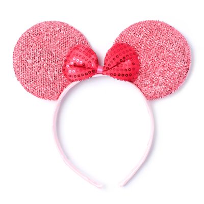 Pink sparkly mouse ears aliceband