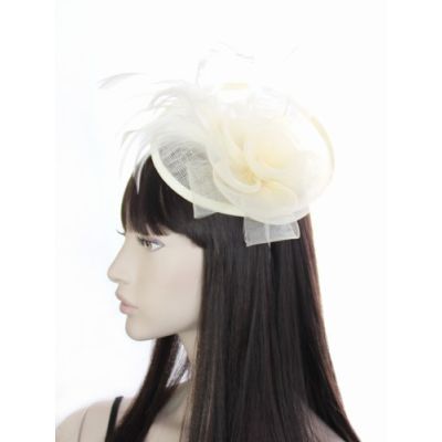 © Style Heather. Cream sinamay hatinator aliceband