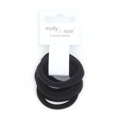 Jersey elastic - Black - Card of 6 - 8mm thick