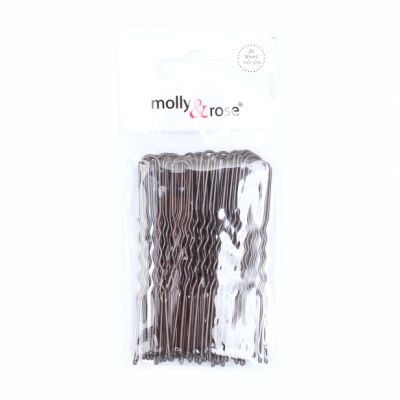 Pack of 36 Brown waved hair pins 65mm