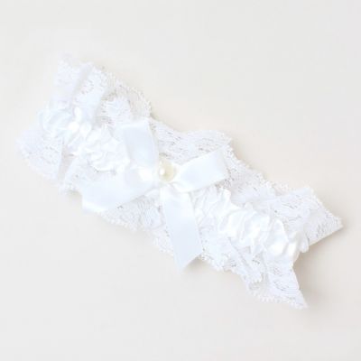 Off White ribbon and lace garter