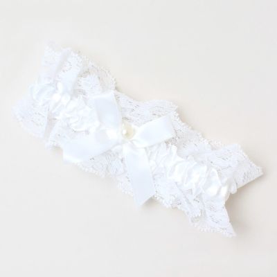 Off White ribbon and lace garter