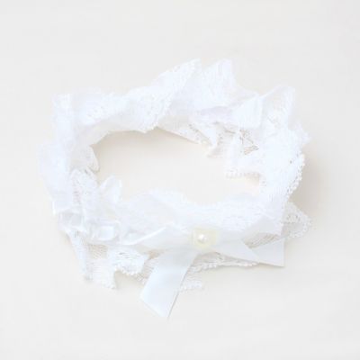 Off White ribbon and lace garter*