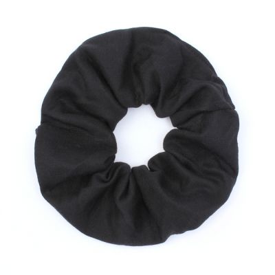 Regular - Black jersey scrunchie. Dia.11cm