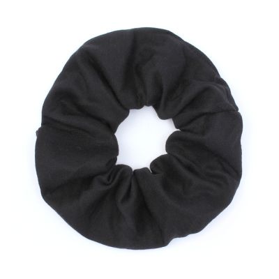 Large - Black jersey scrunchie. Dia.12cm