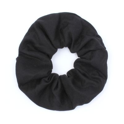 Regular - Black jersey scrunchie. Dia.11cm