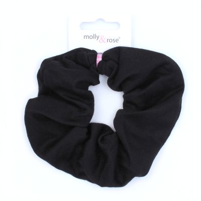 Large - Black jersey scrunchie. Dia.12cm