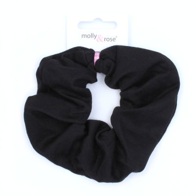 Regular - Black jersey scrunchie. Dia.11cm