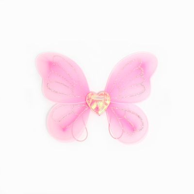 Pink net fairy wings 32x26cm