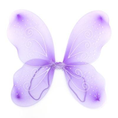 Lilac net fairy wings with glitter swirls 52x42cm
