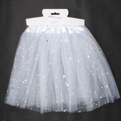 White net tutu with stars. Double layered. Child size