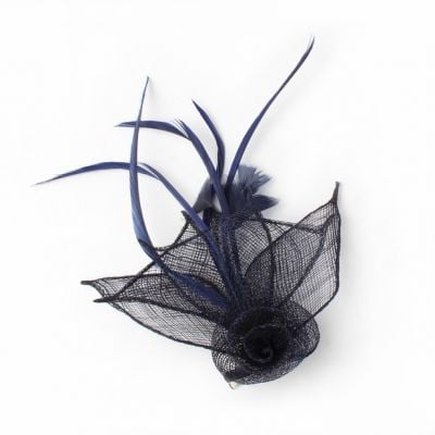 © Style Fifi. Navy flower fascinator on a clip and pin