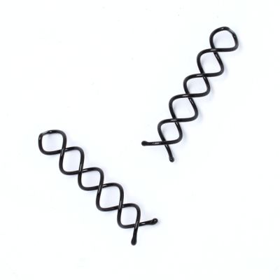 Pair of Black twist in hair pins. 60mm