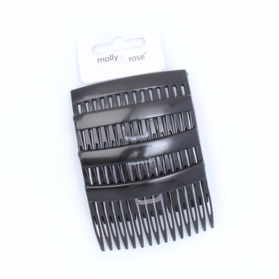 Card of 4 Black combs 7cm