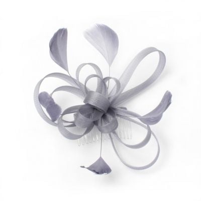 © Style Maisy. Silver looped fascinator on a side comb