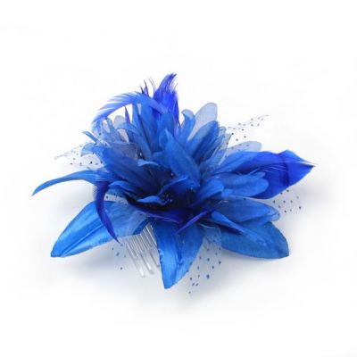 © Style Molly. Blue flower fascinator on a side comb