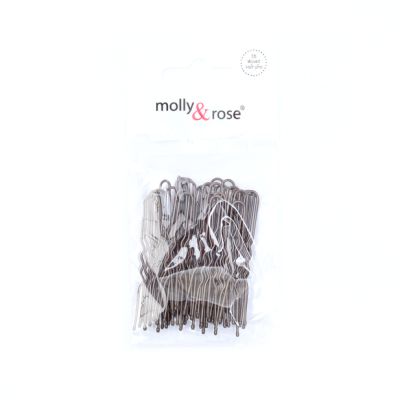 Pack of 36 Brown waved hair pins. 50mm.