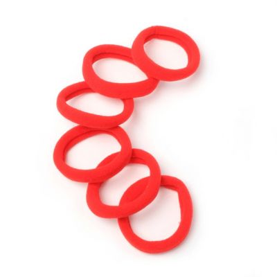 Jersey elastics -  Red - Card of 6 - 8mm thick