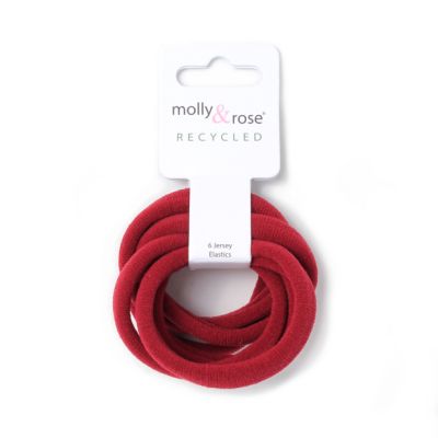 Recycled jersey elastics -  Burgundy - Card of 6 - 1cm thick