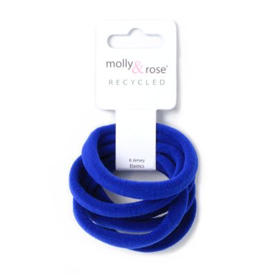 Recycled jersey elastics -  Royal Blue - Card of 6 - 8mm thick