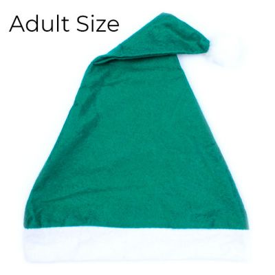 Christmas Santa Hat in green with white trim