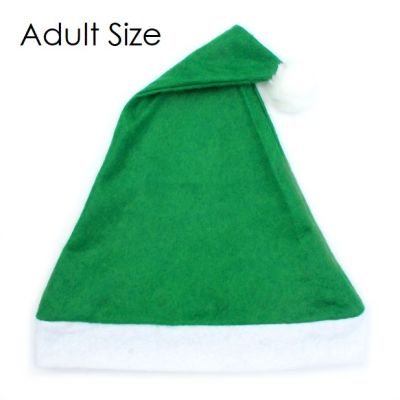 Christmas Santa Hat in green with white trim