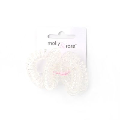 Small telephone elastics - Clear - Card of 4 - 1cm thick