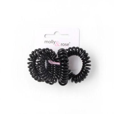 Small telephone elastic - 1cm thick - Card of 4 - Black