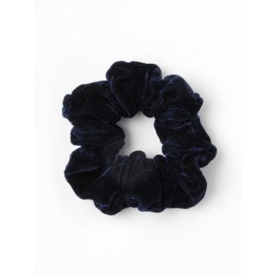 Regular - Navy velvet fabric scrunchie. Dia.10cm