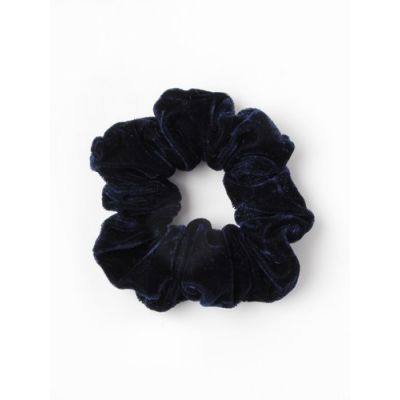 Regular - Navy velvet fabric scrunchie. Dia.10cm