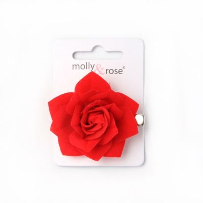 Small red rose beak clip 4.5cm