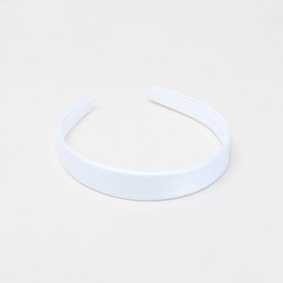 2cm wide White satin fabric aliceband