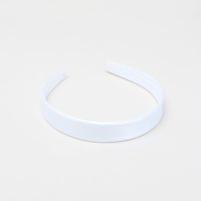 2cm wide White satin fabric aliceband