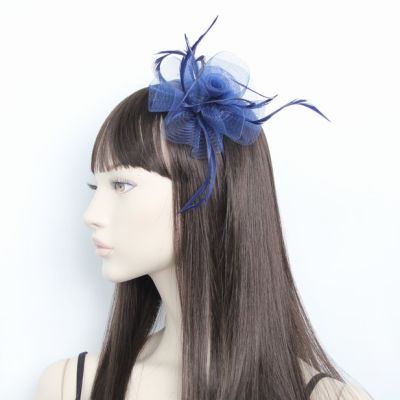 Style Josie. Navy net flower fascinator on an aliceband