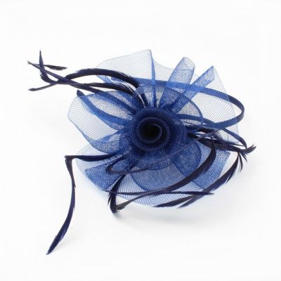 Style Josie. Navy net flower fascinator on an aliceband