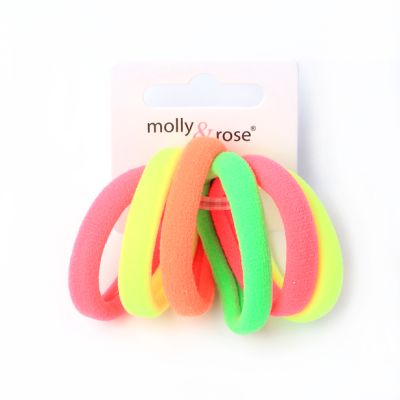 Jersey elastics - Neon mix - Card of 6 - 8mm thick