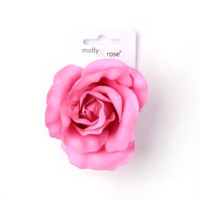 Fabric rose on a 4.5cm forked clip