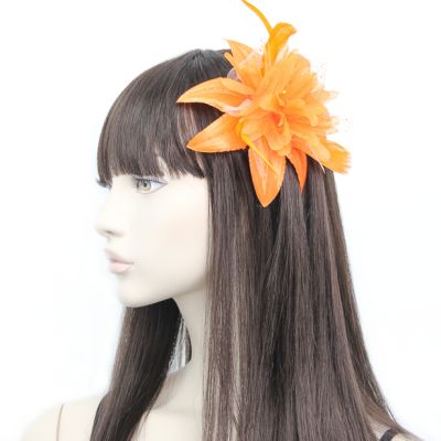 © Style Molly, Orange flower fascinator on a comb