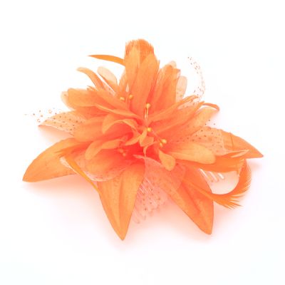 © Style Molly, Orange flower fascinator on a comb