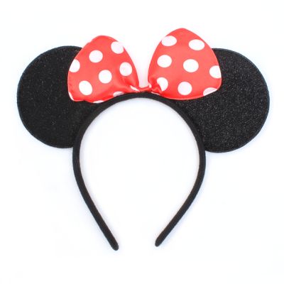 Mouse ears with satin bow on an aliceband
