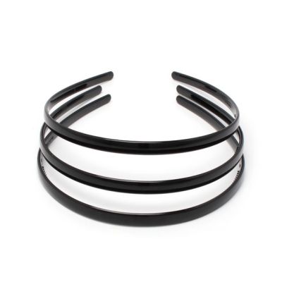 Card of 3 Black 8mm wide plastic alicebands