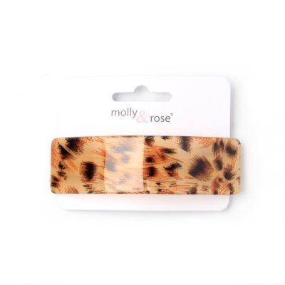 Acrylic leopard print barrette 9cm