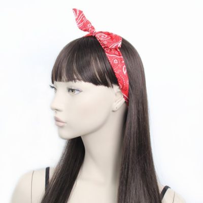 Paisley printed stretch bandeau with bow