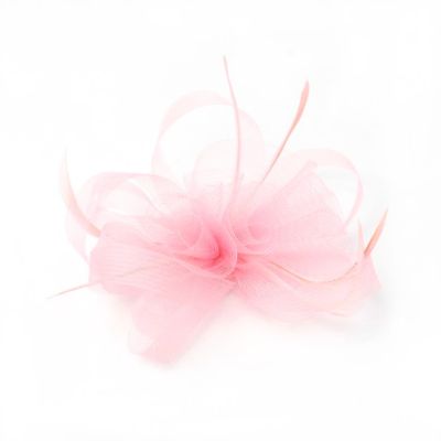 © Style Natasha. Pink net fascinator in a clip and pin